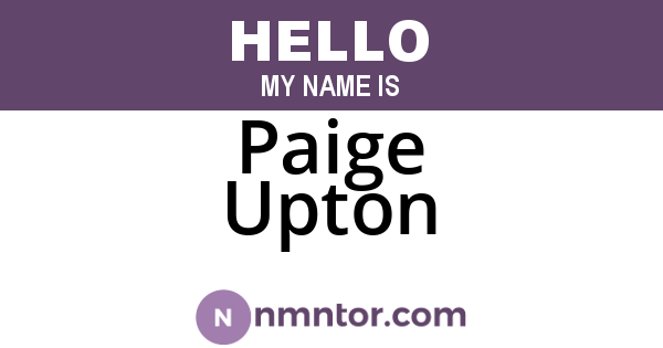 Paige Upton