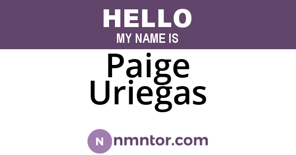 Paige Uriegas