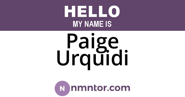 Paige Urquidi