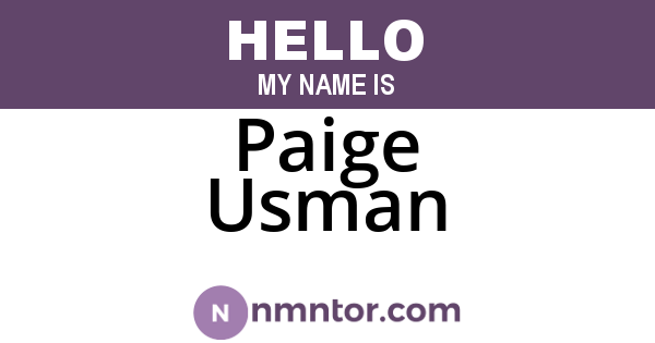 Paige Usman