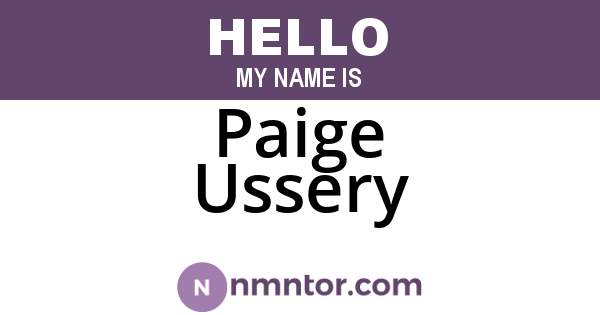 Paige Ussery