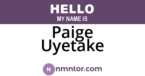 Paige Uyetake