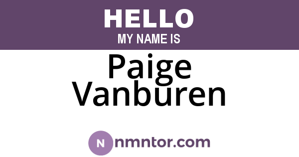 Paige Vanburen
