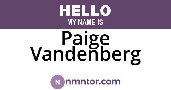 Paige Vandenberg