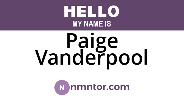 Paige Vanderpool