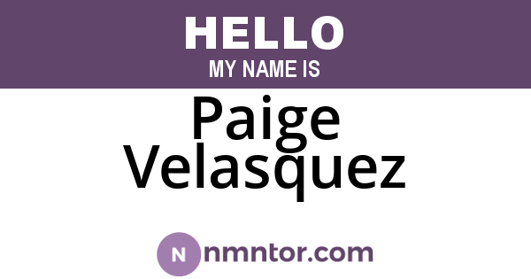Paige Velasquez