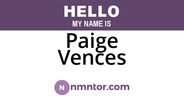 Paige Vences