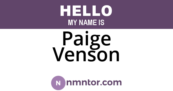Paige Venson