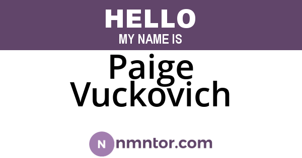 Paige Vuckovich
