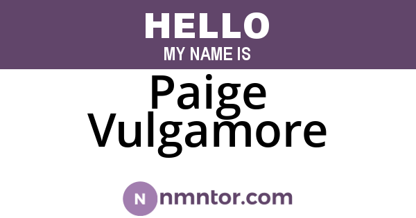 Paige Vulgamore