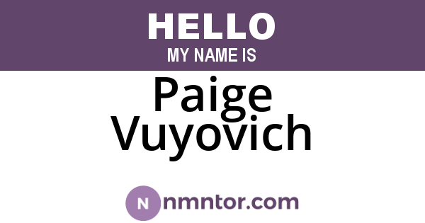 Paige Vuyovich