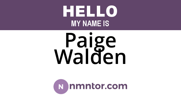 Paige Walden