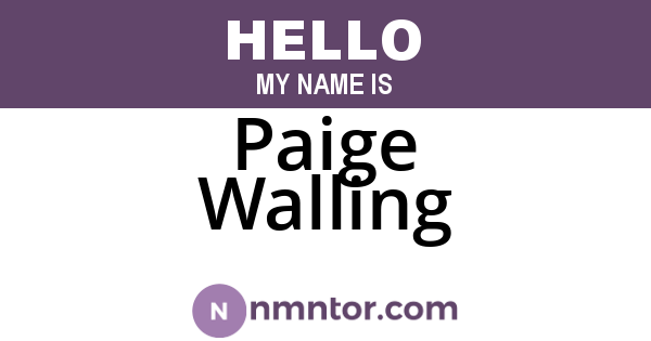 Paige Walling