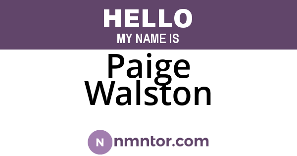 Paige Walston