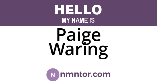 Paige Waring