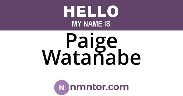 Paige Watanabe