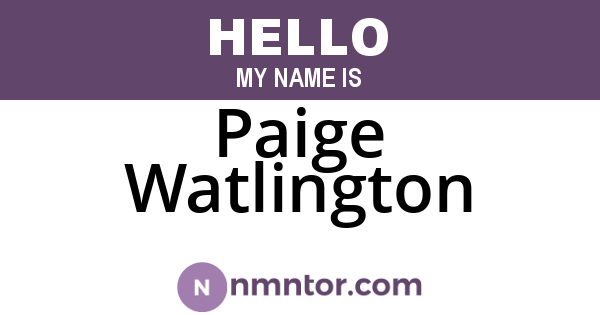 Paige Watlington