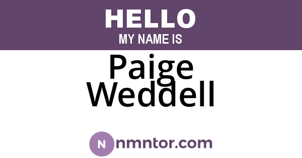 Paige Weddell