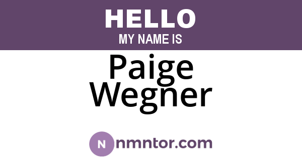 Paige Wegner