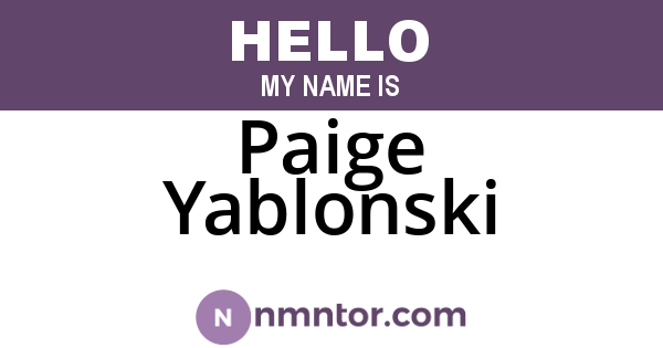 Paige Yablonski
