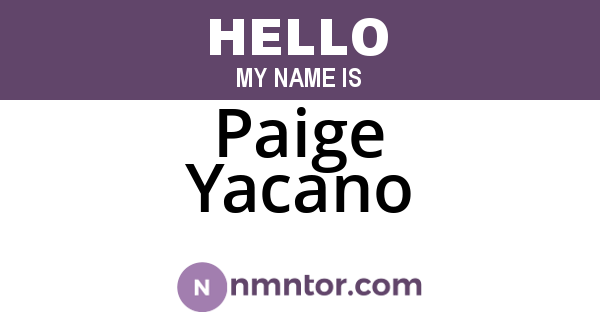 Paige Yacano