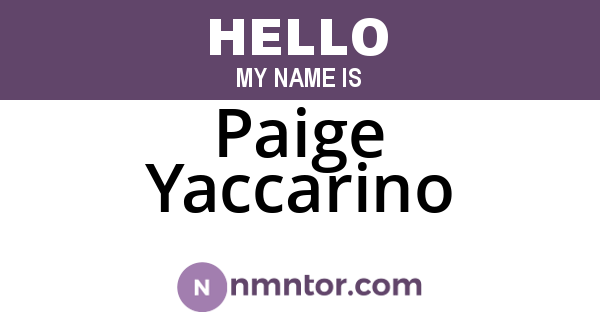 Paige Yaccarino
