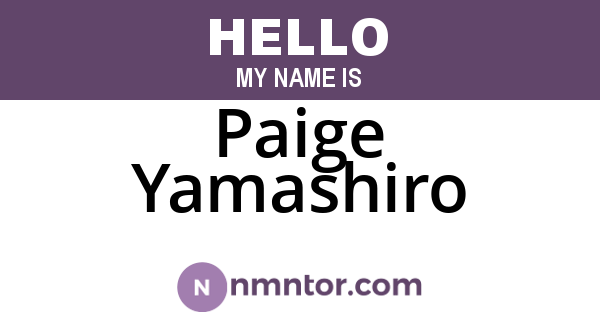 Paige Yamashiro