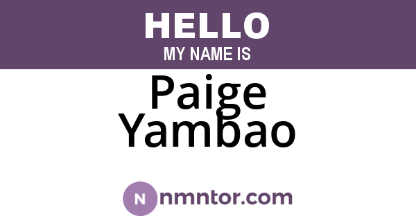 Paige Yambao
