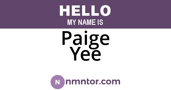 Paige Yee