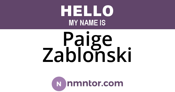 Paige Zablonski