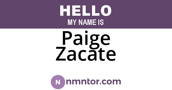 Paige Zacate