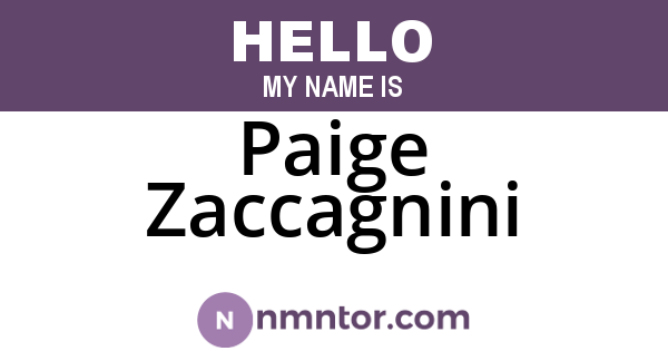 Paige Zaccagnini