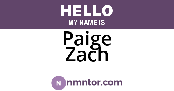 Paige Zach