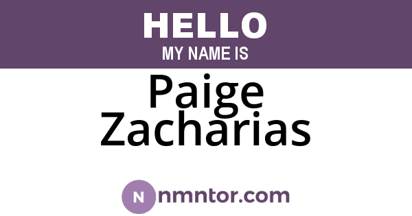 Paige Zacharias