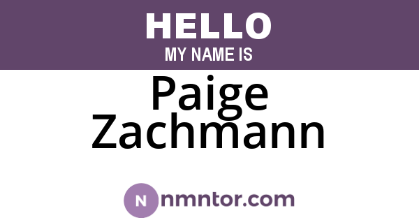 Paige Zachmann