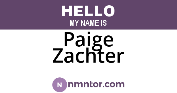 Paige Zachter