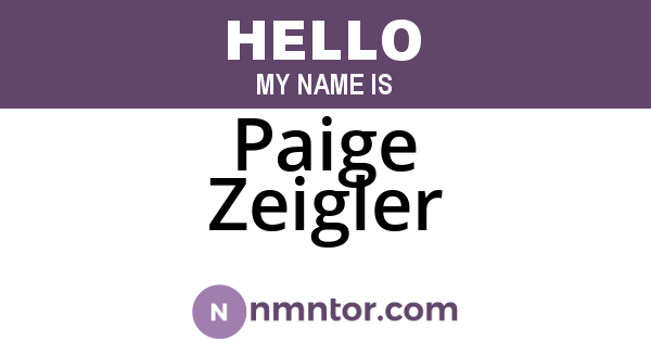 Paige Zeigler