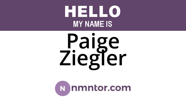 Paige Ziegler
