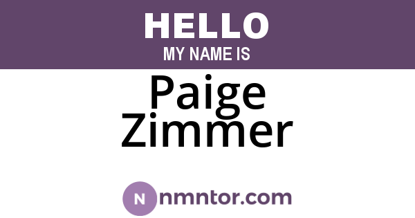 Paige Zimmer