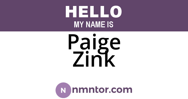 Paige Zink