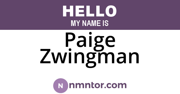 Paige Zwingman