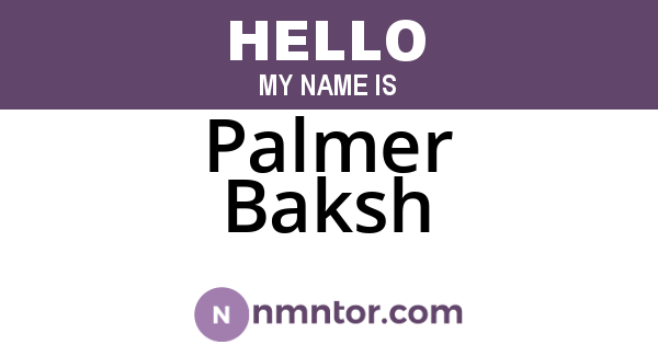 Palmer Baksh