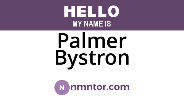 Palmer Bystron