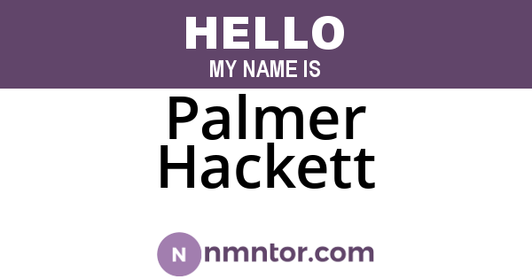 Palmer Hackett