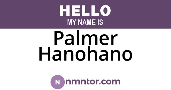 Palmer Hanohano
