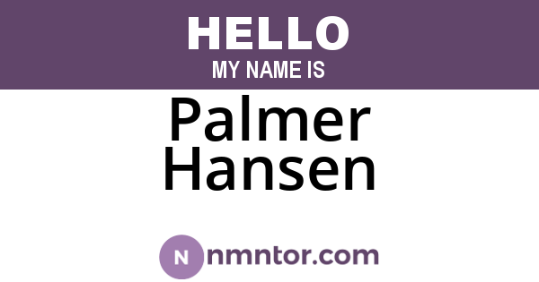Palmer Hansen