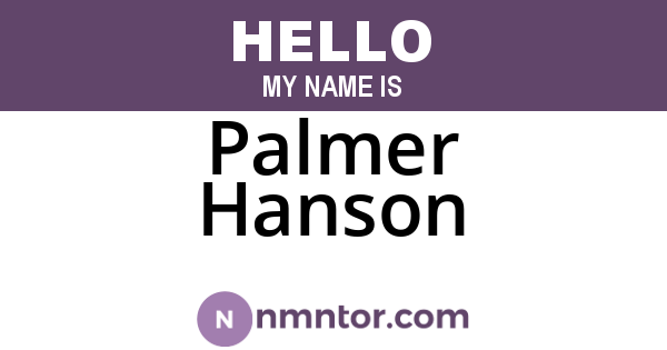 Palmer Hanson
