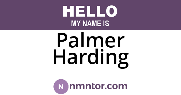 Palmer Harding