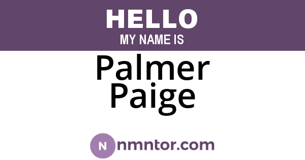 Palmer Paige