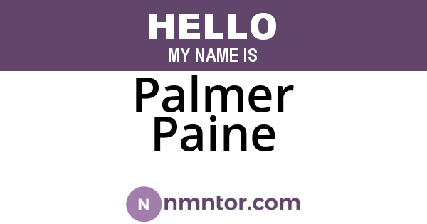 Palmer Paine